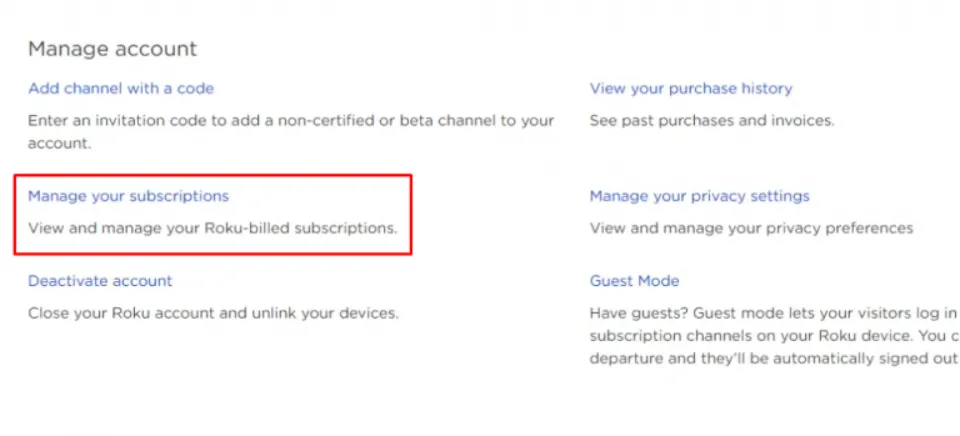 Manage your Subscriptions