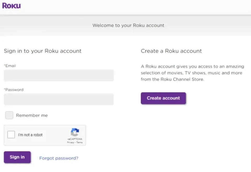 Sign in to Roku