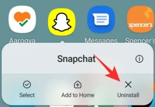 Uninstalling Snapchat