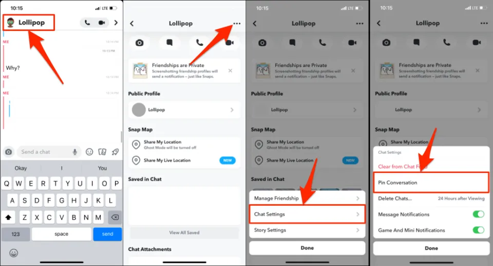 How to Pin Someone on Snapchat