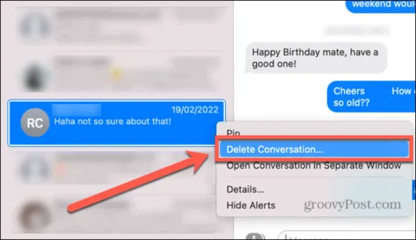 How to Delete a Conversation on Mac