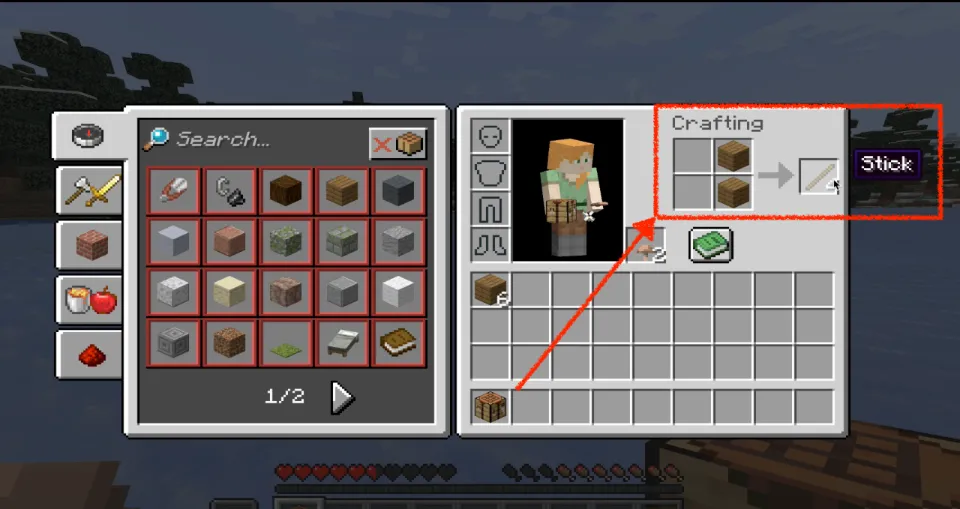 How to Make Sticks in Minecraft